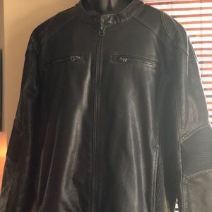 XXL Black Mens Biker Coat